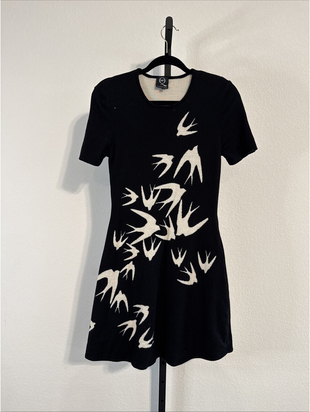 McQ Alexander McQueen Swallow Wool Thick Sweater Dress w/ Birds - LRG (flaw)